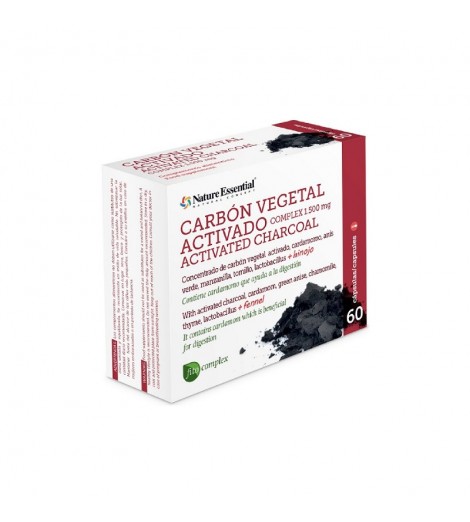 Carbon Vegetal Activado Complex 60 cápsulas 1500 mg Nature Essential