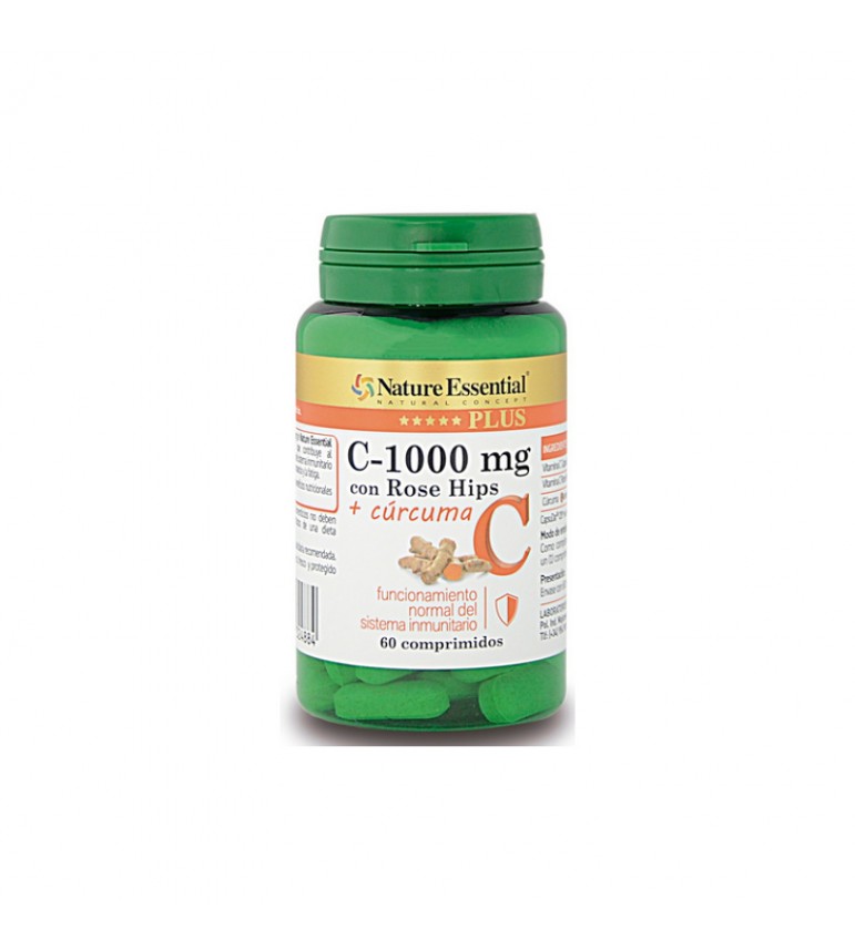 Vitamina C 1000 mg + Curcuma 60 comprimidos Nature Essential Plus