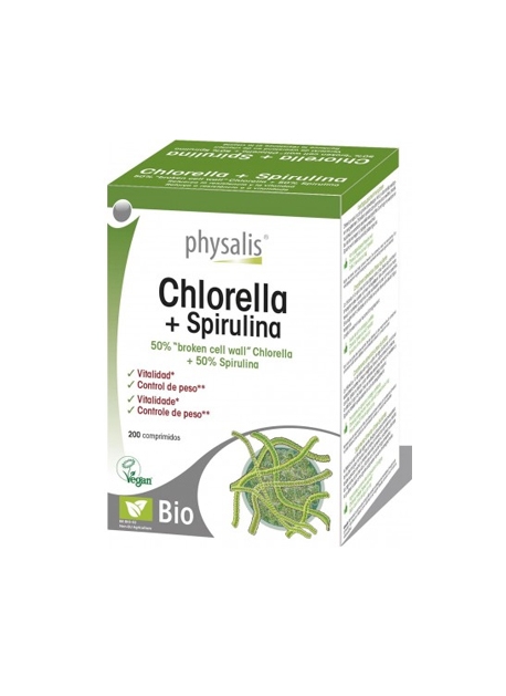 Chlorella + Spirulina 200 comprimidos Physalis