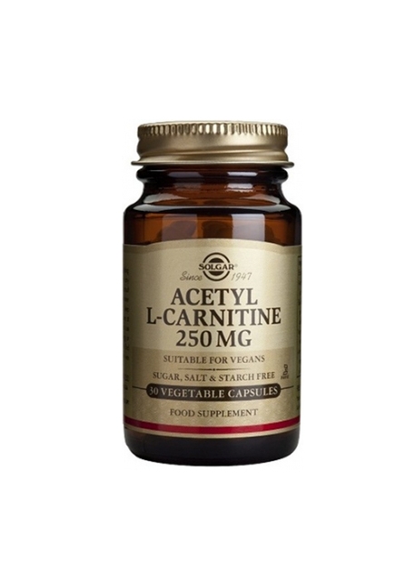 Acetil L-Carnitina 30 cápsulas vegetales 250 mg Solgar