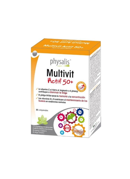 Multivit Actif 50+ 30 comprimidos Physalis