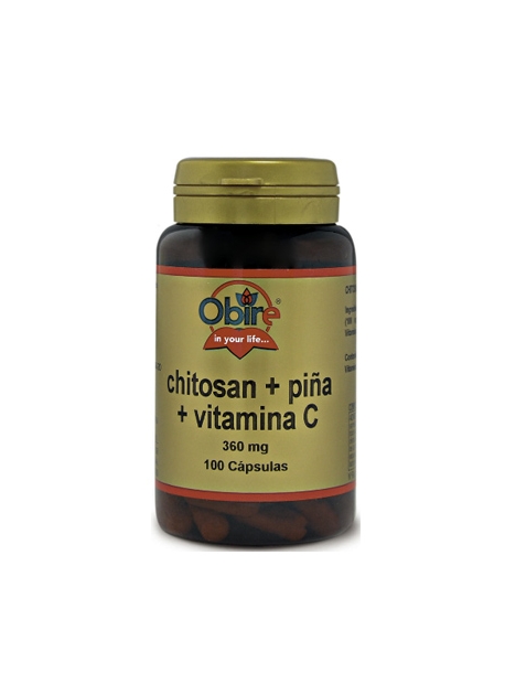 Chitosan + Piña + Vitamina C 100 capsulas 360 mg Obire