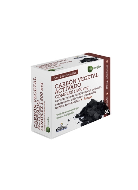 Carbon Vegetal Activado Complex 60 capsulas 1500 mg Nature Essential